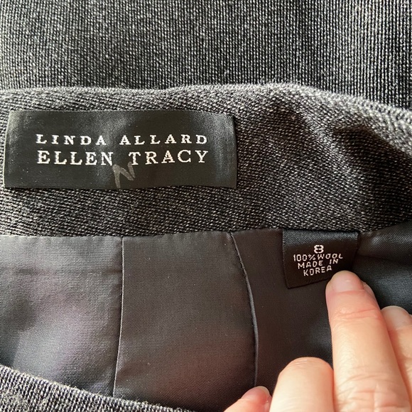 Ellen Tracy charcoal grey lined pencil skirt - Picture 5 of 5